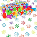 Miniatyrbilde 5 av 5: 36 stk. Vinter Snøfnugg Stempler Plast Fargede Stempler Assorterte Snøfnuggstempler For Kortlaging Julefestgaver, 6 Stiler