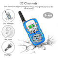 Miniatyrbild 4 av 5: Walkie-talkies för barn 3 st, 4,8 km lång räckvidd med bakgrundsbelysta ficklampor UBM