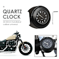 Miniatyrbillede 4 af 4: Universal Motorcykel Quartz Ur Vandtæt Motorcykel Monteringsstyr Ur, (1 Styk,) Sort Sort Urskive cy