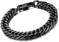 Herrearmbånd, 10 mm bredde sort rustfrit stål armbånd armring kantsten