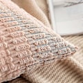 Miniatyrbillede 4 af 5: Pakke med 2 Corduroy Dekorative Pyntepudebetræk 30x50 cm Bløde Boho Stribede Pudebetræk Moderne Boligindretning til Sofa Stue Couch Seng Pink