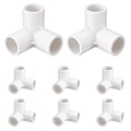Miniatyrbillede 3 af 3: 8 stk. PVC-rørforbindelser 3-vejs albuefittings til PVC-møblerørfittings Drivhusrammeteltforbindelse