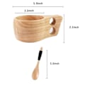 Miniatyrbild 2 av 5: 2-pack Nordisk stil träkopp Kuksa-kopp Bärbar utomhuscamping Dryckeskopp Träkaffekopp med