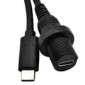 USB 3.1 Typ-C C Hane Till Hona Infälld Panelmontering Förlängnings Vattentät Kabel Bil