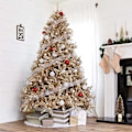 Miniatyrbillede 5 af 5: Juletræstæppe, 122 cm Hvidt Blødt Kunstpels Juletræstæpper Plys Julepynt, Hvide Ornamenter Juletræstæpper Julepynt
