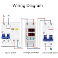 Miniatyrbild 3 av 5: Zk- Ac230v 63a Strömsskydd Spänning Över/under Spänningsskyddsenhet Dubbel LED-display Enfas Lågspänningsskydd DIN-skena Montering