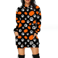 Pikkukuva 1 / 2: Halloween muotihupparit minimekko naisille Halloween Hocus Pocus -asu syksyinen pitkähihainen hupullinen mekko style 10 4XL