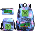 Pikkukuva 3 / 5: MINECRAFT reppu koululaukku lapsille pojille tytöille peli printed opiskelijoiden kirjalaukku koulutarvikkeet plum