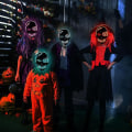 Pikkukuva 3 / 5: Halloween Skull Face Cover Cosplay-asut Light Up Led Cosplay Cosplay Rekvisiitta Puvut Skull Face Cosplay Light Up Puvut Blue