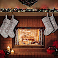Miniatyrbillede 5 af 5: Hvide Julestrømper 3 Juleophængningsstrømper (hvid Plys)