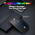 Miniatyrbillede 5 af 5: 2.4g+bt5.1 Dual Mode Trådløs Mus Genopladelig Led Lysende Lydløs Mus Til Desktop Laptop Computer