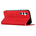 Miniatyrbillede 3 af 5: Kompatibel til Samsung Galaxy A36 5G Telefon Cover Præget PU Læder Wallet Stand Case Red
