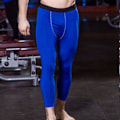 Miniatyrbild 2 av 5: Herr Gym Compression Leggings Base Layer Running Tight Byxor 3/4 Training Fitness Byxor Blue M