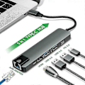 Pikkukuva 1 / 5: 5-in-1 USB Type C -keskitinadapteri telakalla, jossa 4K HDMI PD RJ45 Ethernet LAN -lataus