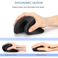 Miniatyrbild 2 av 5: Bluetooth Ergonomisk Mus, 2.4G Tyst Vertikal Trådlös Mus, Dubbelläges Ergo Optisk Mus med Justerbar DPI 1000/1600/2400, för Laptop, Desktop, P