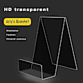 Miniatyrbillede 4 af 5: 6 pakker klar akryl bogstand, transparent bogdisplaystand, bogstande til display, akryl bogreol til udstilling