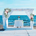Miniatyrbild 5 av 5: QSDGFH Pion Swag Båge Bröllopsbåge Blommor Set med 2 Blomster Swags för Bröllopsceremoni Skylt Konstgjord Blomma Eukalyptusblad Girlang för Bröllop Hem