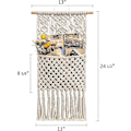 Miniatyrbild 4 av 5: Tidningsförvaring Organizer Posthållare Väggmonterad Bomullsvävning Hängande Ficka, boho Heminredning, Elfenben, 33cm(b) 82cm(l)