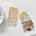 Pikkukuva 5 / 5: Söpö Loquat-hedelmäkuvioinen puhelinkotelo iPhone 12 Pro Max -puhelimelle, paksu reunus, pehmeä silikoninen takakuori, muodikkaat lehdet, läpinäkyvät kotelot