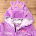 Miniatyrbild 3 av 5: Barn Pojke Flicka Huva Fleece Morgonrock Nattkläder Pyjamas Purple 100