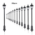 Miniatyrbilde 3 av 5: 20 stk. Hvite Modell Gatelys Layout Lyktestolpe Jernbane Tog Hage Lekeplass Landskap LED Lampe Belysning 1:150 Skala 65mm