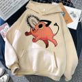 Miniatyrbild 1 av 2: Motorsåg Man Makima Pochita Huvtröja Män Kvinnor Mode Motorsåg Man Luvtröjor Barn Anime Luvtröjor Sweatshirts Hooded Sweat Girl Rocks 2DF5112306-beige XL