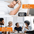 Miniatyrbillede 4 af 5: LED Display Digital Vækkeur, USB-ladeport, Lydkontrol, Alarmringetoner, Justerbar Lydstyrke og Lysstyrke, 12/24 H, Snooze Funktion - Sort
