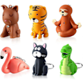Miniatyrbillede 1 af 5: 6 Stk. Sygeplejerske Lommelygte Pædiatrisk Sygeplejerske Lommelygte Nøglering Dyr Lommelygte Hvalpe Nøglering Tiger Flamingo Dovendyr Dinosaur Kat Lommelygte Nøglering P