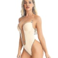 Pikkukuva 2 / 4: Tflycq Naisten Deep V Body Body Strong Bottom Selkänojaton Saumaton U Upotettu Body Puku Nude L