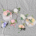Miniatyrbilde 4 av 4: 6 stk. Knapphullsblomster Sett For Menn Bryllup Med Nåler For Brudgom Og Forlover, Rose Knapphullsblomster Corsager