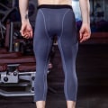 Miniatyrbild 3 av 5: Herr Gym Compression Leggings Base Layer Running Tight Byxor 3/4 Training Fitness Byxor Gray M