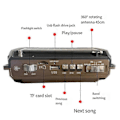 Miniatyrbild 5 av 5: Radio Handvev Kraftgenerering Solladdning Trebands Bluetooth Kort MP3 Multifunktionsspel Radio