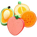 Miniatyrbillede 1 af 5: Healifty 4 stk. frugtformede badesvampe børster skrubber til børn (Mango + Honningmelon + Appelsin + Jordbær)