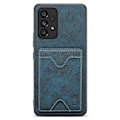 Pikkukuva 1 / 5: DENIOR Yhteensopiva Samsung Galaxy A53 5G Nahkapäällysteinen TPU-suojakuori Jalustalla ja Korttipaikalla Blue