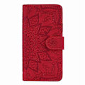 Pikkukuva 5 / 5: Imprint Mandala Kukka Jalusta Lompakko Nahkakotelo Suojakuori Yhteensopiva Samsung Galaxy A50/A50s/A30s:lle Red