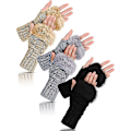 Miniatyrbild 1 av 5: 3 Par Fingerlösa Vinterhandskar Fuskpäls Virkad Varm Mellanlång Tumhål H