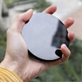 Miniatyrbilde 5 av 5: Sort Obsidian Spåspeil, Naturlig Sort Obsidian Spåspeil for Feng Shui med Stativ, Yoga Energi Speil Interiør