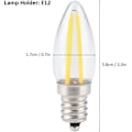 Pikkukuva 2 / 5: 10 kpl E12 LED-lamppu, 1,5 W AC110V pitkä filamentti pieni kynttiläkruunulamppu, himmennettävä kattokruunulamppu kodin valaistukseen