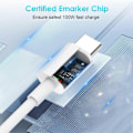 Miniatyrbillede 2 af 5: 1M USB-C opladerkabel til iPhone/Samsung (USB-C til USB-C)