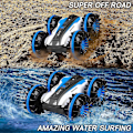 Pikkukuva 2 / 5: UBIUO Amfibio RC-auto lapsille, 2,4 GHz:n kauko-ohjattava vene vedenpitävä RC-monsteriauto Stunt-auto, 4WD kauko-ohjattava ajoneuvo 6-12-vuotiaille pojille