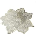 Set med 6 tvättbara bordstabletter, isolerade, blommig stil, PVC, guld, 44*46cm