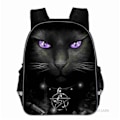Pikkukuva 2 / 5: Uusi Musta Kissa Reppu Eläin Gothic Moon Phase Casual koululaukut Taaperot Pojat Tytöt Teini multi 11 inch