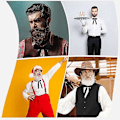 Miniatyrbillede 5 af 5: 2 Pakke Western Slips Til Mænd Kentucky String Tie Clip On Bow Ties Colonel Sanders Sort Cowboy Bow Tie Party Sort One Size 2-18