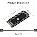Miniatyrbillede 3 af 5: 3-Pin 5V ARGB Controller, 1 til 11 Porte ARGB-HUB 12 Vejs 5V 3-Pin RGB LED Splitter Hub med SATA Port Support. Magisk Tape og Skruemontering