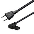 Miniatyrbillede 1 af 5: Retvinklet EU Euro AC Strømkabel Ledning EU 2- til Figur 8 C7 til TV, Printere, Kameraer, PS3 (5,0M) (EU Stik)