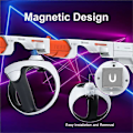 Miniatyrbillede 3 af 5: DEVASO Kompatibel til Sony PS VR2 Controller Gun Stock VR Spil Greb Case VR Headset Udskiftningsdele White