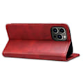 Miniatyrbillede 3 af 5: SUTENI Kompatibel til iPhone 15 Pro Max Simpel Læder Etui Wallet Telefon Cover Red