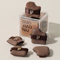 Miniatyrbillede 2 af 5: 5 stk. Mini Chokolade Puff Fløjlspudder Hexagram Læder Air Cushion Pudder Puff