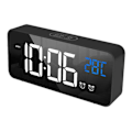 Miniatyrbillede 1 af 5: LED Display Digital Vækkeur, USB-ladeport, Lydkontrol, Alarmringetoner, Justerbar Lydstyrke og Lysstyrke, 12/24 H, Snooze Funktion - Sort
