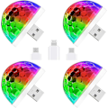 Miniatyrbillede 1 af 5: USB Diskokugle Lys Bærbar Mini Lydaktiveret LED Feststemningslys Til Smartphones, 4W (4 stk.) Y